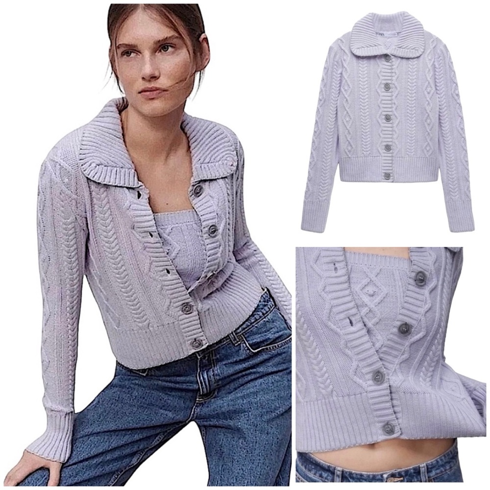NWT ZARA Cable Knit Jacket/ Cardigan